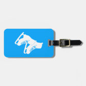 荷物のラベルの青はアイススケートします ラゲッジタグ (正面横)