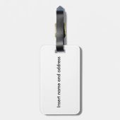 荷物のラベルの黒の実験室のシルエットの青い縞 ラゲッジタグ (裏面縦)