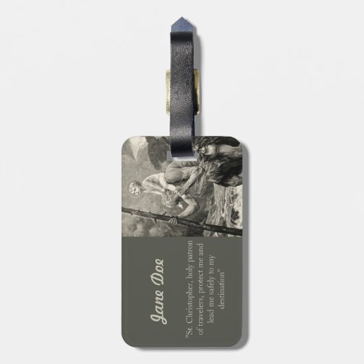 荷物のラベルのSt Christopherの旅行者のイエス・キリストの祈りの言葉 ラゲッジタグ (裏面縦)