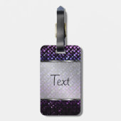 荷物のラベル紫色の水晶きらきら光るなStrass ラゲッジタグ (裏面縦)