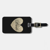 荷物のラベル|のグリッターのハートの花嫁 ラゲッジタグ (正面横)