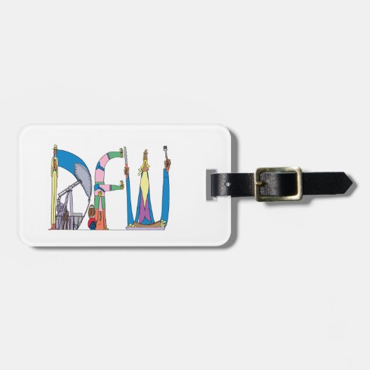 荷物のラベル|ダラスフォート・ワース、TX (DFW) ラゲッジタグ (正面横)