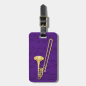荷物のラベル-トロンボーン(低音) -色を選んで下さい ラゲッジタグ (正面縦)