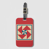 荷物のラベル-愛国心が強い回転のキルトのブロック ラゲッジタグ (正面縦)