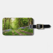 荷物のラベル。 旅行者が少ないBluebellの木製の道 ラゲッジタグ (正面横)