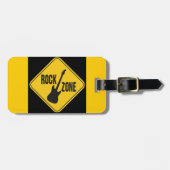 荷物のラベル、石の地帯、ギター、ロックンロール ラゲッジタグ (正面横)