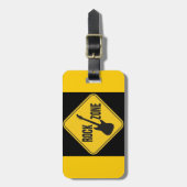 荷物のラベル、石の地帯、ギター、ロックンロール ラゲッジタグ (正面縦)