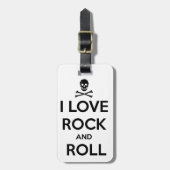 荷物のラベル、私はロックンロールを愛します ラゲッジタグ (正面縦)