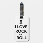 荷物のラベル、私はロックンロールを愛します ラゲッジタグ (裏面縦)