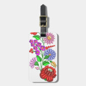 荷物のラベル、花、色、kalocsa ラゲッジタグ (正面縦)