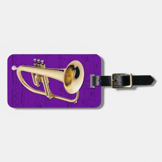 荷物のラベル- Flugelhorn -色を選んで下さい ラゲッジタグ (正面横)