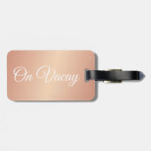 荷物のラベル- Vacayのばら色の金ゴールドの紙吹雪の… ラゲッジタグ (裏面横)