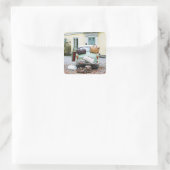 荷物の多いヴィンテージ車 スクエアシール (バッグ)