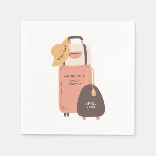 荷物の梱包バッグ先バチェロレッテ スタンダードカクテルナプキン (正面)