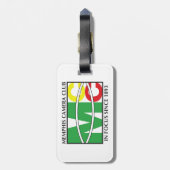 荷物の革バンドが付いているクラシックなロゴのラベル ラゲッジタグ (裏面縦)