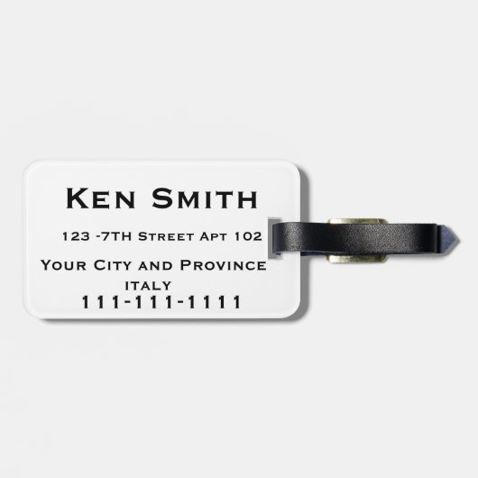 荷物はイタリアに付けます ラゲッジタグ (裏面横)