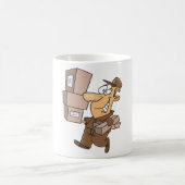 荷物や小包を運ぶ配送員 コーヒーマグカップ (中央)