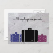 荷物を詰めたスーツケースと言葉 ポストカード (正面/裏面)