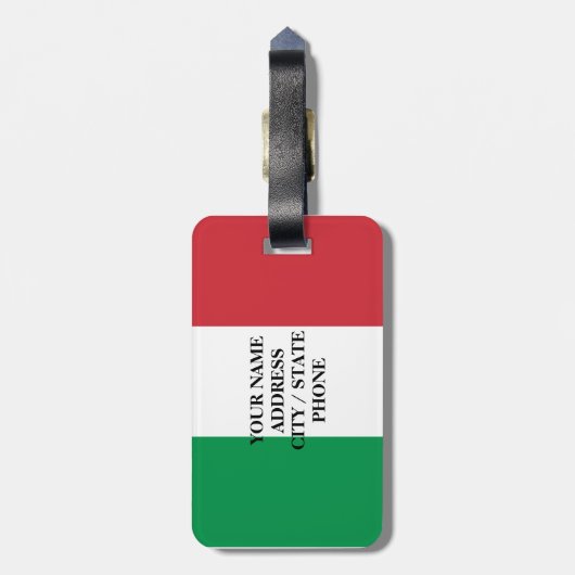 荷物イタリアンタグにバッグとスーツケースのフラグを設定 ラゲッジタグ (裏面縦)