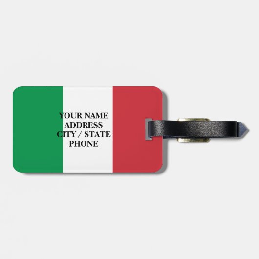 荷物イタリアンタグにバッグとスーツケースのフラグを設定 ラゲッジタグ (裏面横)