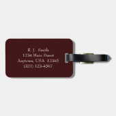 荷物カスタマイズタグ、モノグラム、ブラウン&ホワイト ラゲッジタグ (裏面横)