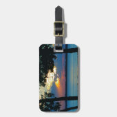 荷物タグとプリント"日没の迷彩"。 ラゲッジタグ (正面縦)