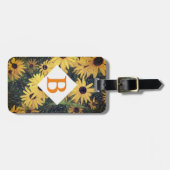荷物タグは黄色の花をパーソナライズ ラゲッジタグ (正面横)