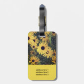 荷物タグは黄色の花をパーソナライズ ラゲッジタグ (裏面縦)