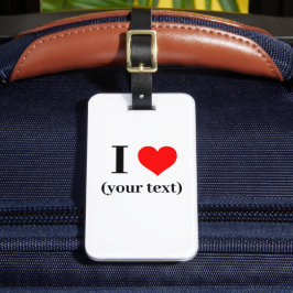 荷物タグカスタム- Iハート（テキスト） ラゲッジタグ