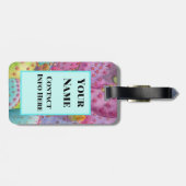 荷物タグカラフルサボテンあなたの名前&番号 ラゲッジタグ (裏面横)