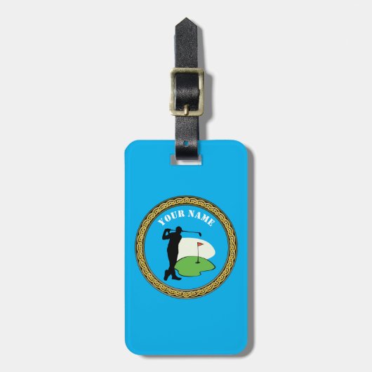 荷物タグゴルフ – 名前の追加 – ゴルファー ラゲッジタグ (正面縦)
