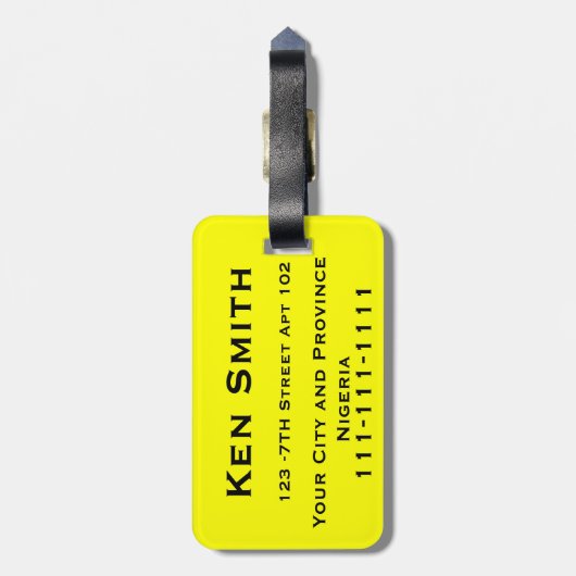 荷物タグナイジェリア ラゲッジタグ (裏面縦)