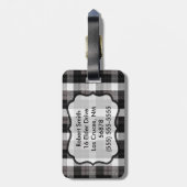 荷物タグパーソナライズされたクリスマストラックバッファロープレイド ラゲッジタグ (裏面縦)