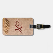 荷物タグパーソナライズされた小麦オンバーラップサッククーン ラゲッジタグ (正面横)