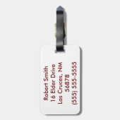 荷物タグパーソナライズされた小麦オンバーラップサッククーン ラゲッジタグ (裏面縦)
