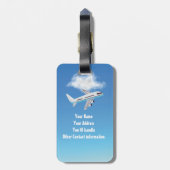 荷物タグパーソナライズされた、女の子の旅行ギフト ラゲッジタグ (裏面縦)