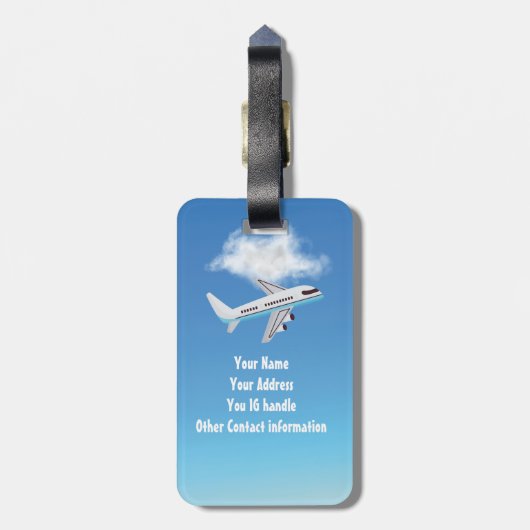 荷物タグパーソナライズされた、女の子の旅行ギフト ラゲッジタグ (裏面縦)