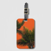 荷物タグパームツリーオレンジ色の背景 ラゲッジタグ (正面縦)