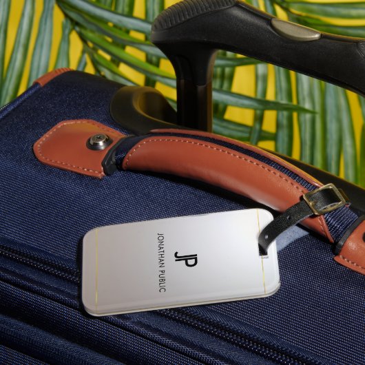 荷物タグモノグラム金ゴールドシルバールックエレガント ラゲッジタグ (正面インサイチュ3)