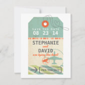 荷物タグヴィンテージ宛先救結婚式日 セーブザデート (正面)