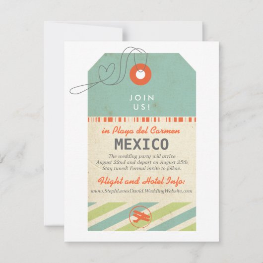 荷物タグヴィンテージ宛先救結婚式日 セーブザデート (裏面)