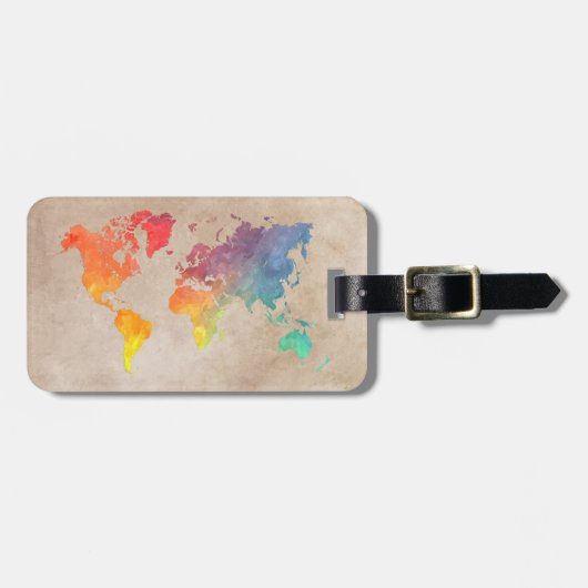 荷物タグ世界地図#map ラゲッジタグ (正面横)