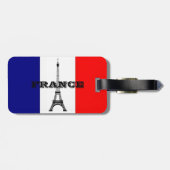 荷物タグ付きフランスとエッフェルタワーの旗。 ラゲッジタグ (裏面横)