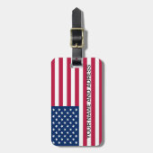 荷物タグ付き米国国旗 ラゲッジタグ (正面縦)