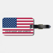 荷物タグ付き米国国旗 ラゲッジタグ (裏面横)