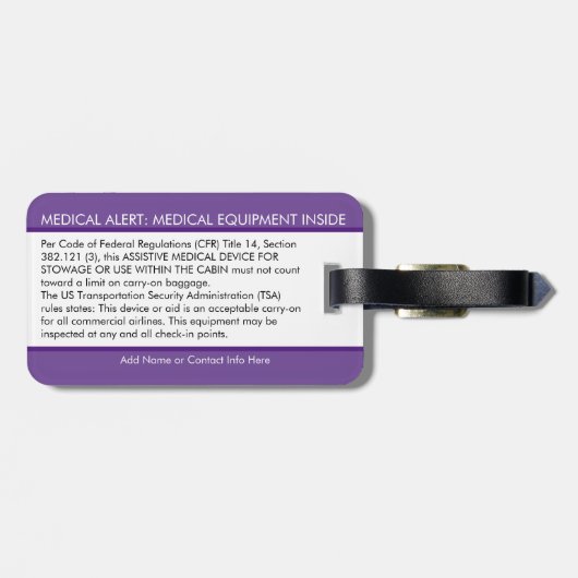 荷物タグ ラゲッジタグ (裏面横)