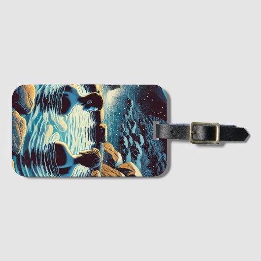 荷物タグ – 温泉の若い男性 ラゲッジタグ (正面横)