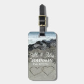 荷物タグ – 砂の2ハート ラゲッジタグ (正面縦)