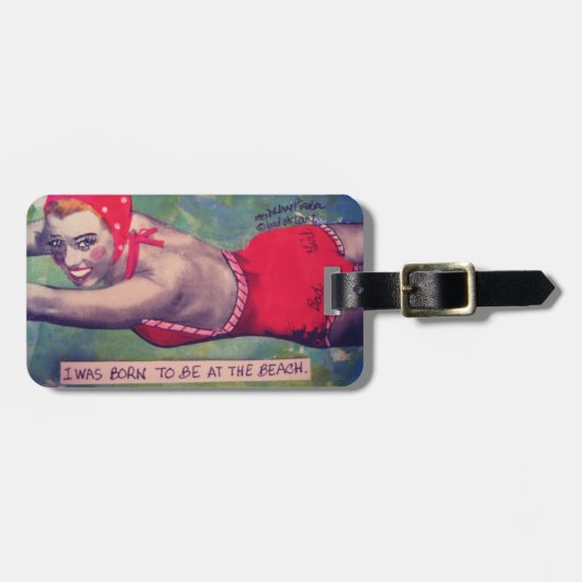 荷物タグIは生まれビーチに来た ラゲッジタグ (正面横)