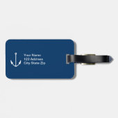 荷物パーソナライズされたタグ付き航海のいかり ラゲッジタグ (裏面横)